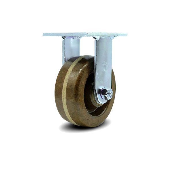 Service Caster 5 Inch High Temp Phenolic Wheel Rigid Caster with Roller Bearing SCC-30R520-PHRHT - main